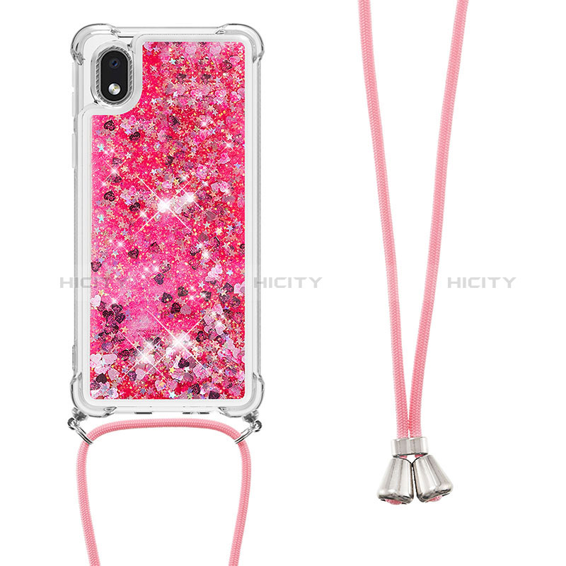 Coque Silicone Housse Etui Gel Bling-Bling avec Laniere Strap S03 pour Samsung Galaxy M01 Core Plus