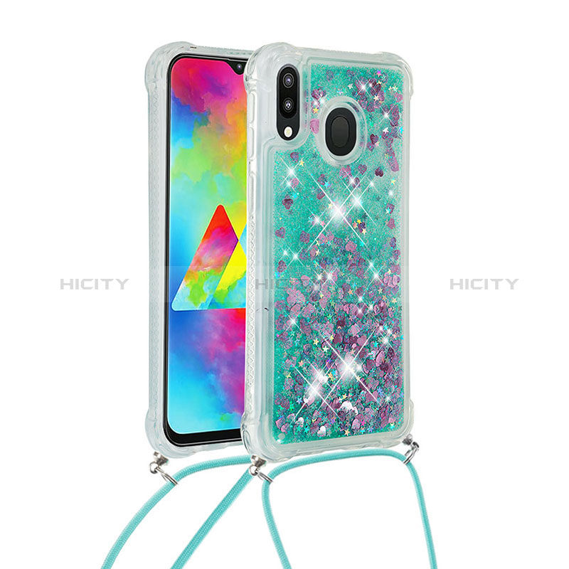 Coque Silicone Housse Etui Gel Bling-Bling avec Laniere Strap S03 pour Samsung Galaxy M20 Plus