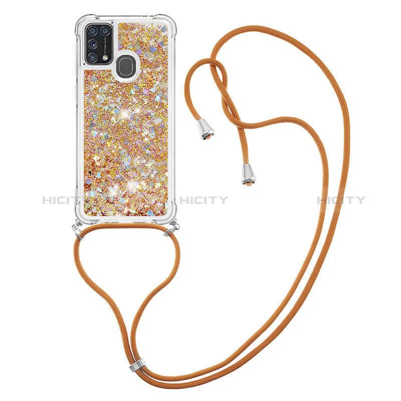 Coque Silicone Housse Etui Gel Bling-Bling avec Laniere Strap S03 pour Samsung Galaxy M31 Plus