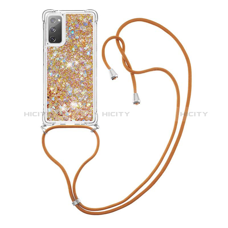 Coque Silicone Housse Etui Gel Bling-Bling avec Laniere Strap S03 pour Samsung Galaxy S20 FE 5G Plus