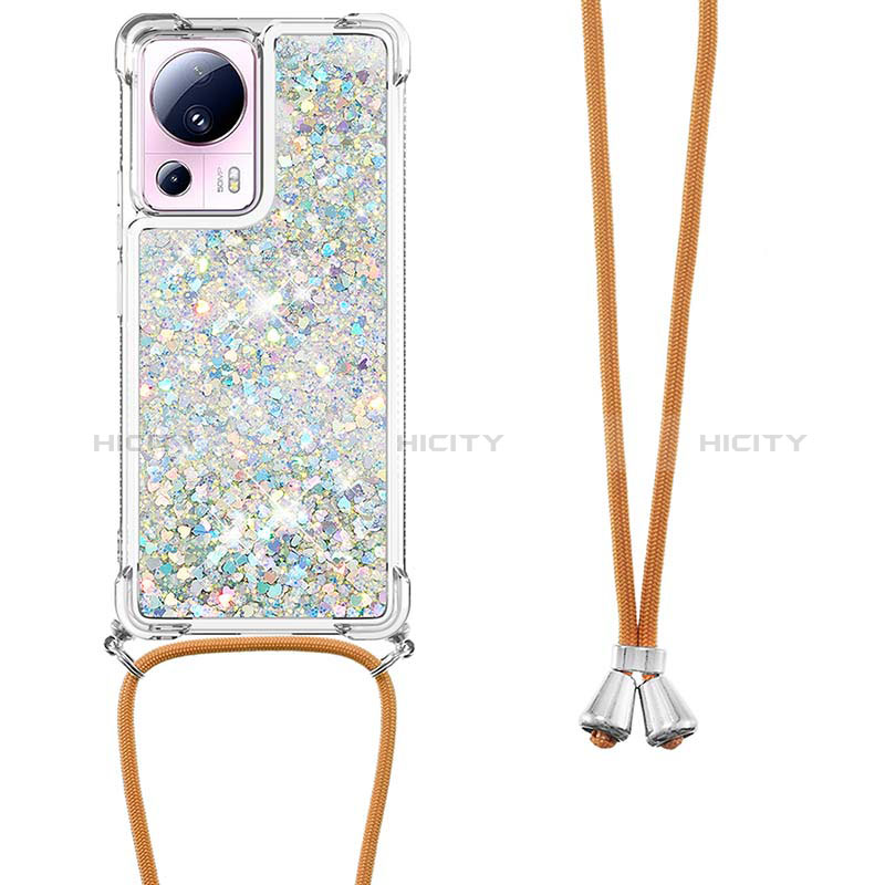 Coque Silicone Housse Etui Gel Bling-Bling avec Laniere Strap S03 pour Xiaomi Civi 2 5G Argent Plus