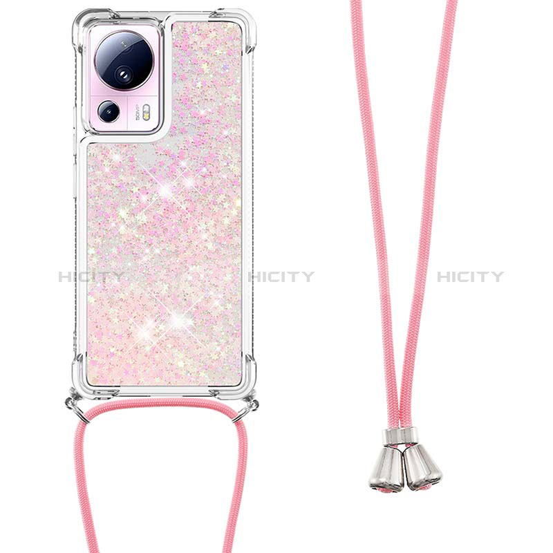 Coque Silicone Housse Etui Gel Bling-Bling avec Laniere Strap S03 pour Xiaomi Civi 2 5G Or Rose Plus