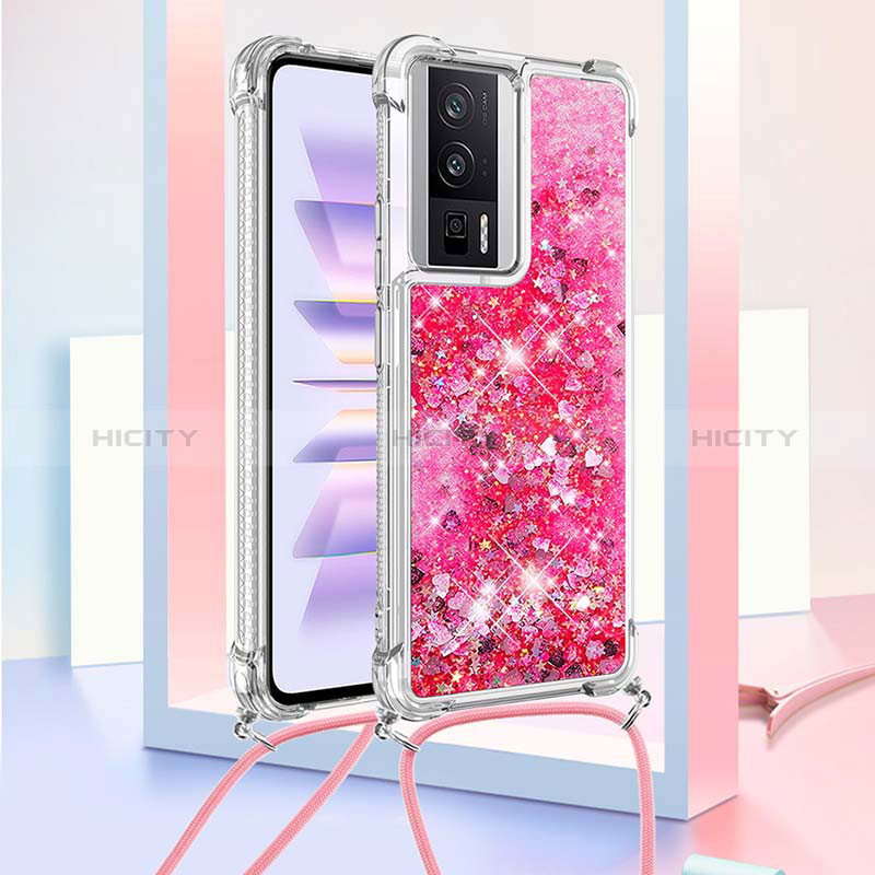 Coque Silicone Housse Etui Gel Bling-Bling avec Laniere Strap S03 pour Xiaomi Poco F5 Pro 5G Plus