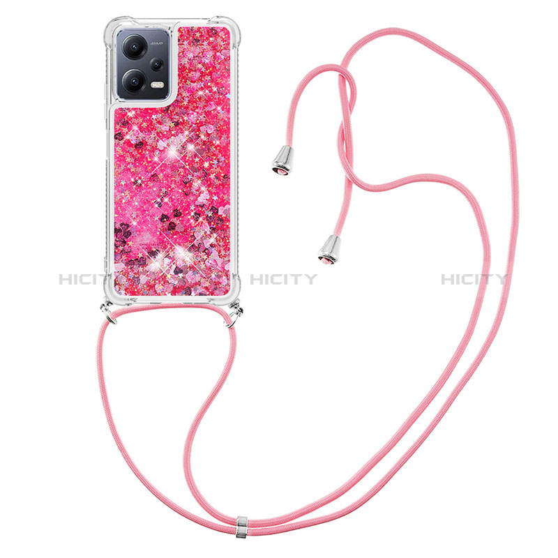 Coque Silicone Housse Etui Gel Bling-Bling avec Laniere Strap S03 pour Xiaomi Poco X5 5G Plus