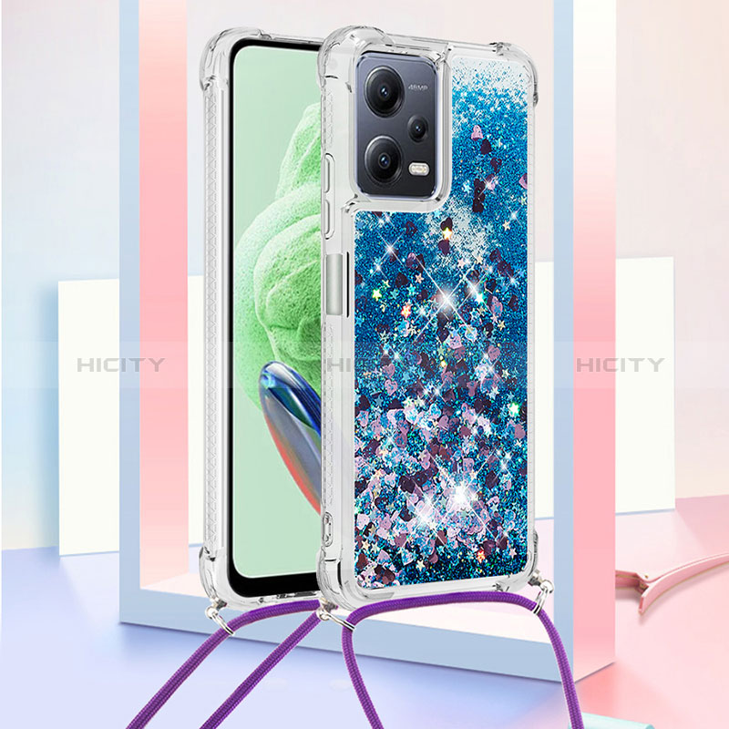 Coque Silicone Housse Etui Gel Bling-Bling avec Laniere Strap S03 pour Xiaomi Poco X5 5G Plus