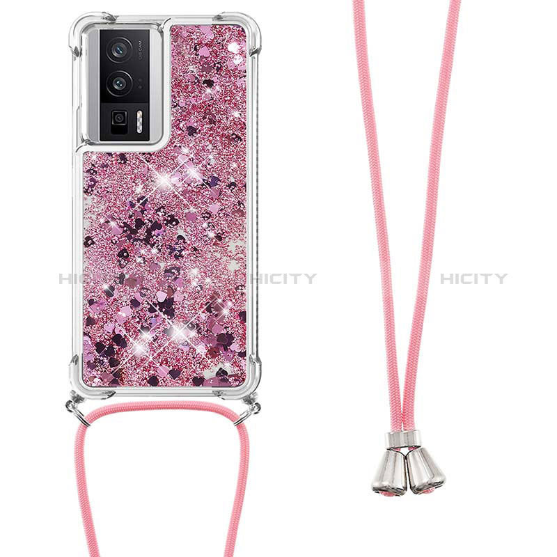 Coque Silicone Housse Etui Gel Bling-Bling avec Laniere Strap S03 pour Xiaomi Redmi K60 5G Plus