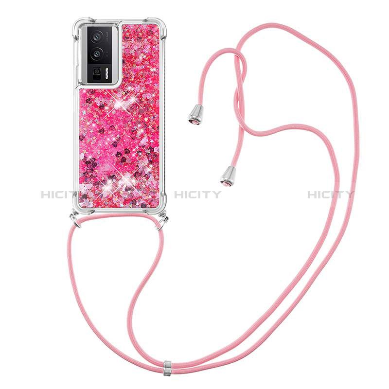 Coque Silicone Housse Etui Gel Bling-Bling avec Laniere Strap S03 pour Xiaomi Redmi K60 5G Plus