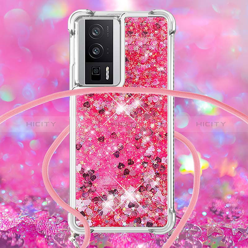 Coque Silicone Housse Etui Gel Bling-Bling avec Laniere Strap S03 pour Xiaomi Redmi K60 5G Plus