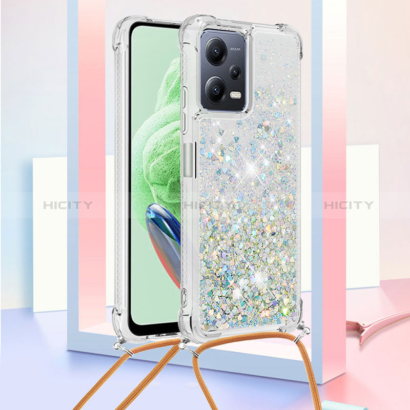 Coque Silicone Housse Etui Gel Bling-Bling avec Laniere Strap S03 pour Xiaomi Redmi Note 12 5G Plus