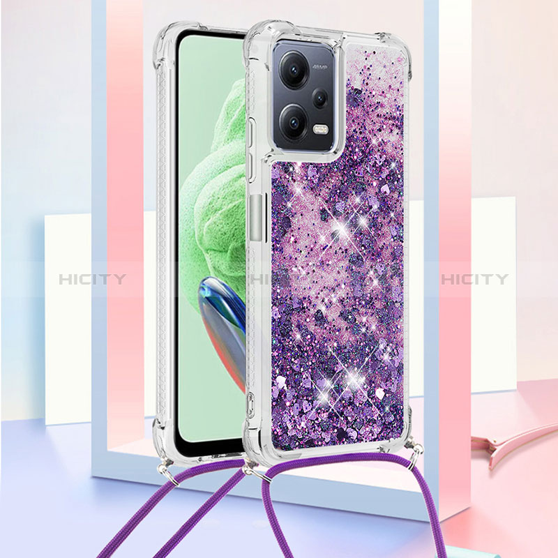 Coque Silicone Housse Etui Gel Bling-Bling avec Laniere Strap S03 pour Xiaomi Redmi Note 12 5G Plus