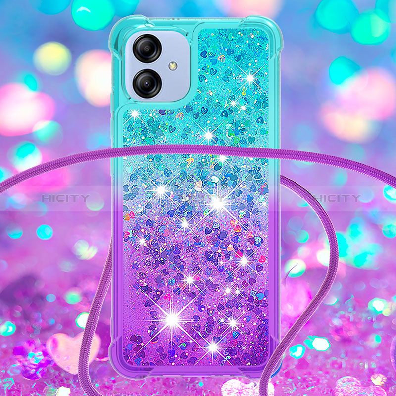 Coque Silicone Housse Etui Gel Bling-Bling avec Laniere Strap YB1 pour Samsung Galaxy A04E Plus