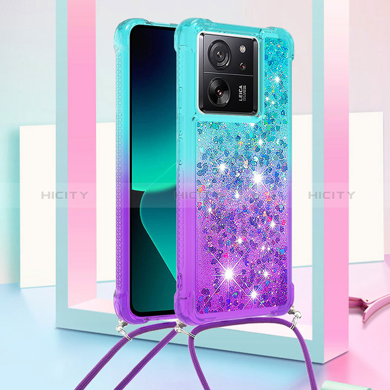 Coque Silicone Housse Etui Gel Bling-Bling avec Laniere Strap YB1 pour Xiaomi Redmi K60 Ultra 5G Plus