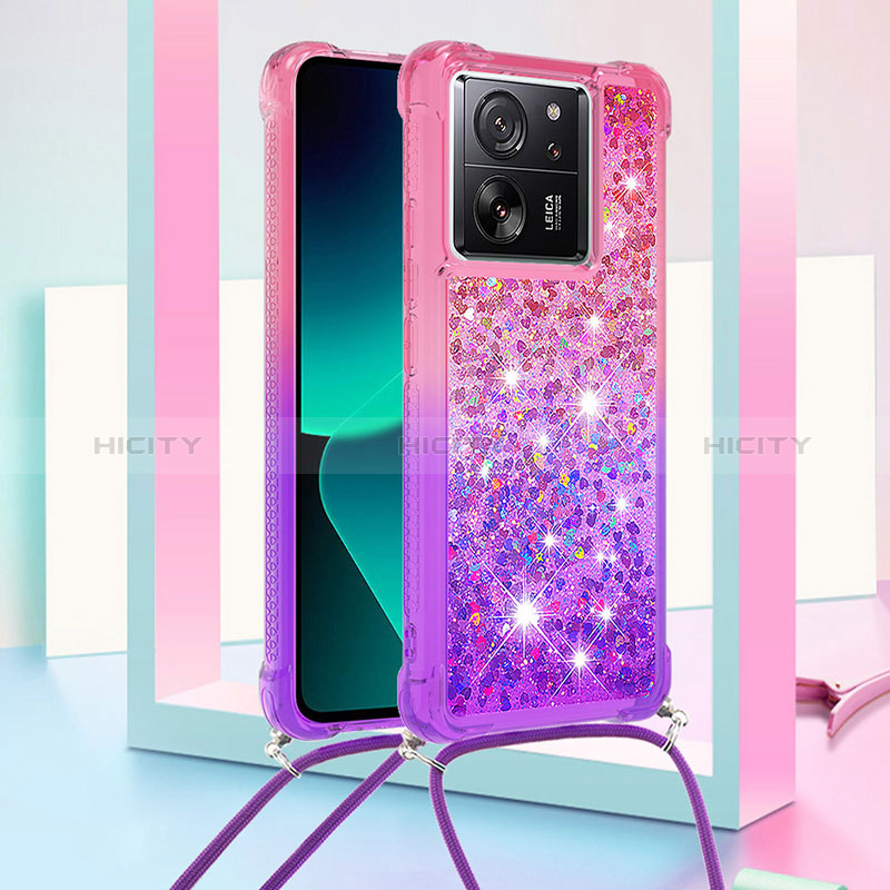 Coque Silicone Housse Etui Gel Bling-Bling avec Laniere Strap YB1 pour Xiaomi Redmi K60 Ultra 5G Plus