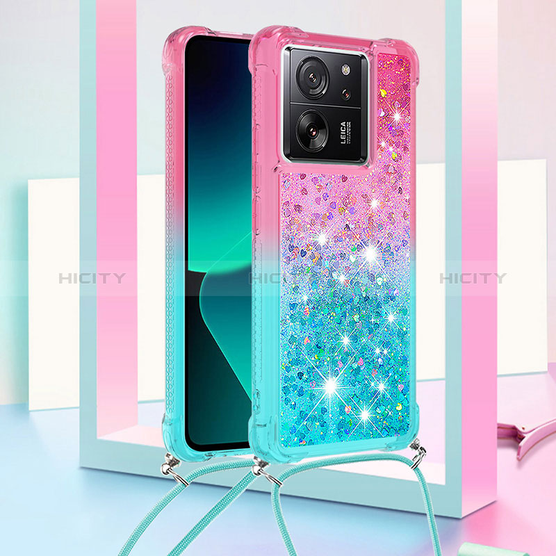 Coque Silicone Housse Etui Gel Bling-Bling avec Laniere Strap YB1 pour Xiaomi Redmi K60 Ultra 5G Plus