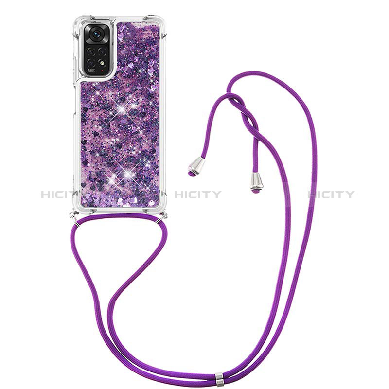 Coque Silicone Housse Etui Gel Bling-Bling avec Laniere Strap YB1 pour Xiaomi Redmi Note 11 4G (2022) Plus