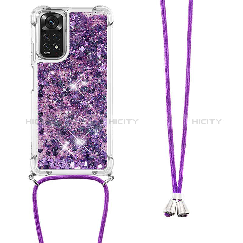 Coque Silicone Housse Etui Gel Bling-Bling avec Laniere Strap YB1 pour Xiaomi Redmi Note 11 4G (2022) Plus