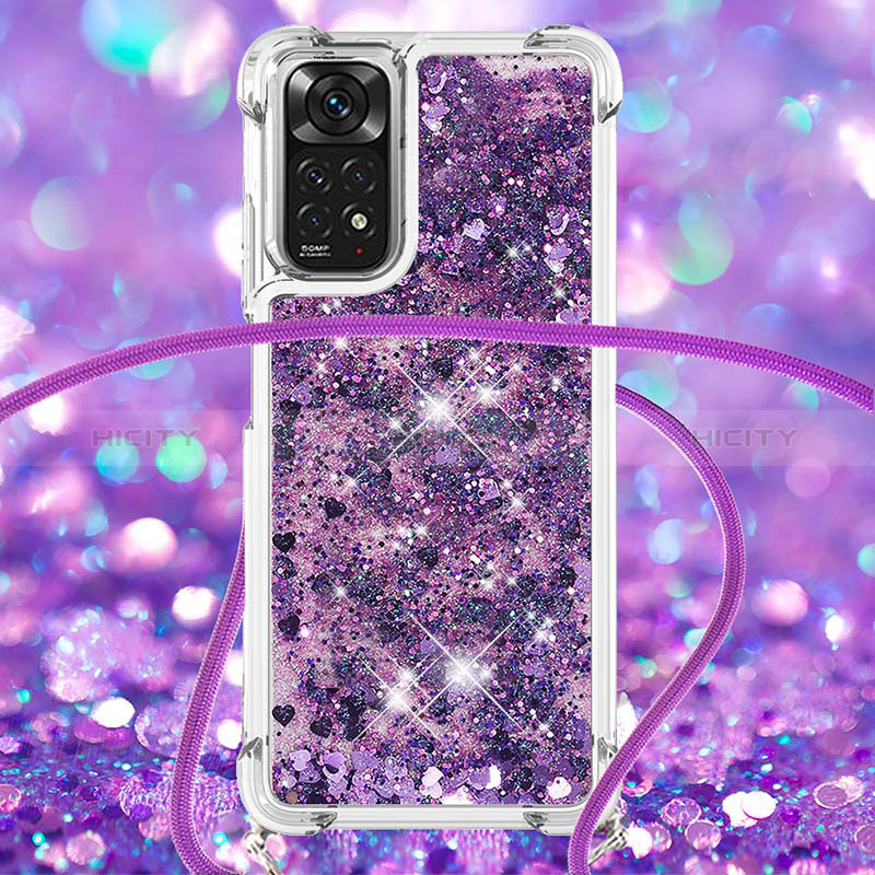 Coque Silicone Housse Etui Gel Bling-Bling avec Laniere Strap YB1 pour Xiaomi Redmi Note 11S 4G Plus