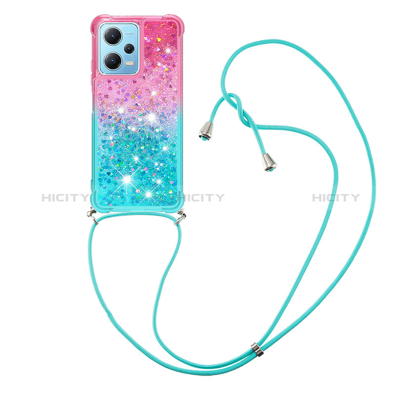 Coque Silicone Housse Etui Gel Bling-Bling avec Laniere Strap YB1 pour Xiaomi Redmi Note 12 5G Plus