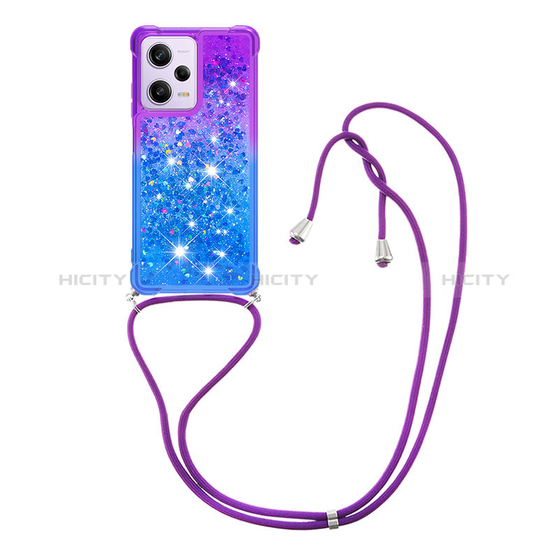 Coque Silicone Housse Etui Gel Bling-Bling avec Laniere Strap YB1 pour Xiaomi Redmi Note 12 Pro 5G Plus