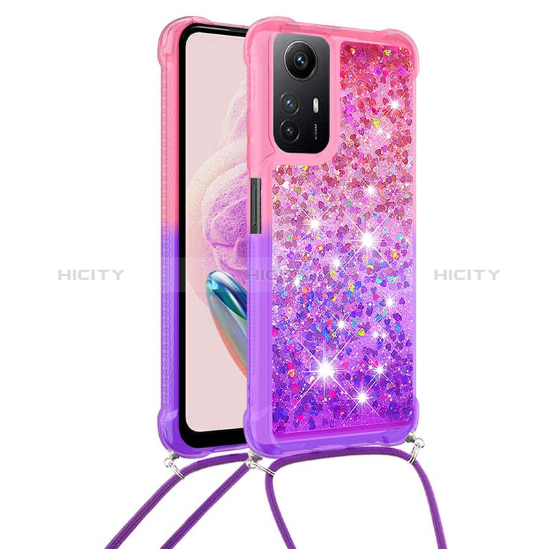 Coque Silicone Housse Etui Gel Bling-Bling avec Laniere Strap YB1 pour Xiaomi Redmi Note 12S Plus