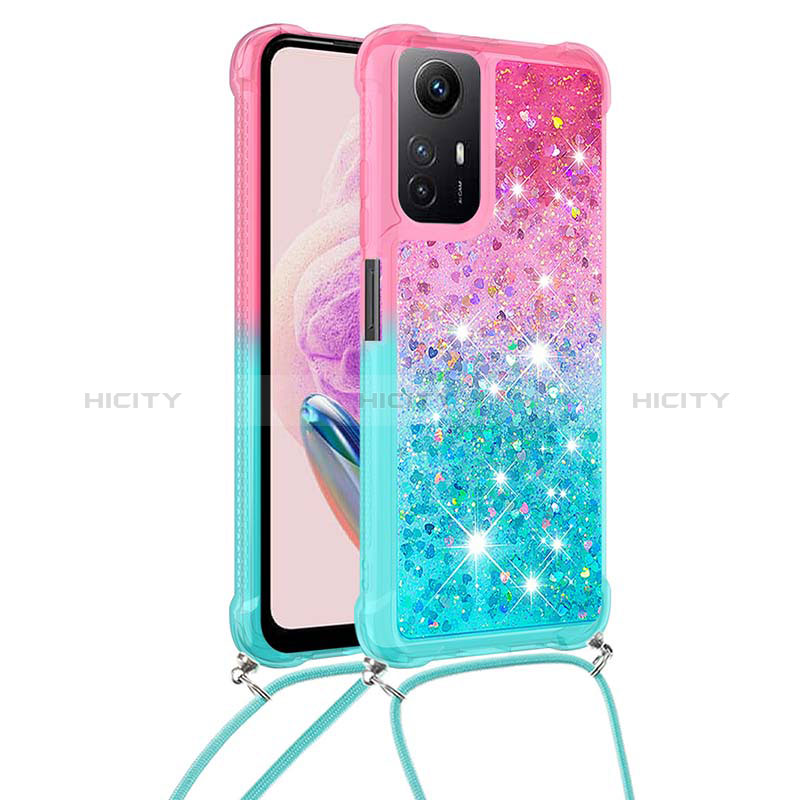 Coque Silicone Housse Etui Gel Bling-Bling avec Laniere Strap YB1 pour Xiaomi Redmi Note 12S Plus