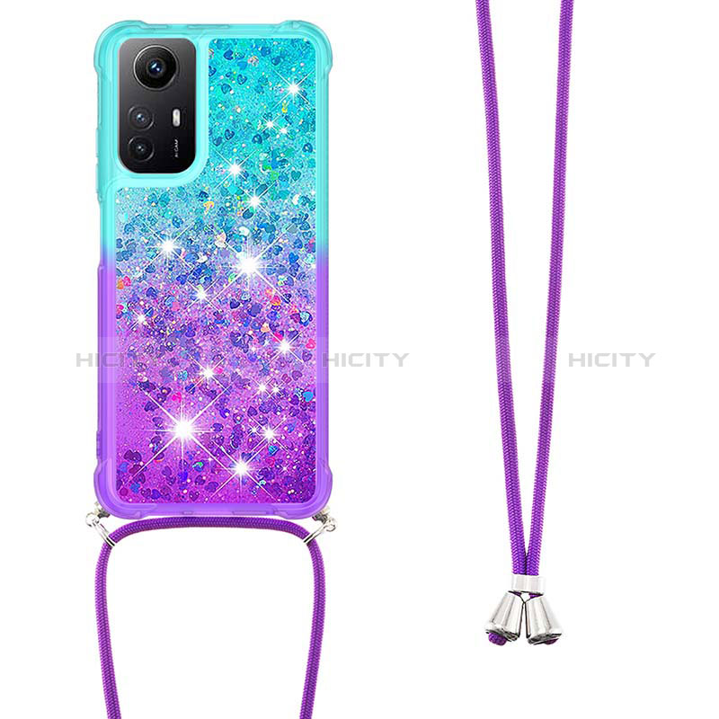 Coque Silicone Housse Etui Gel Bling-Bling avec Laniere Strap YB1 pour Xiaomi Redmi Note 12S Plus