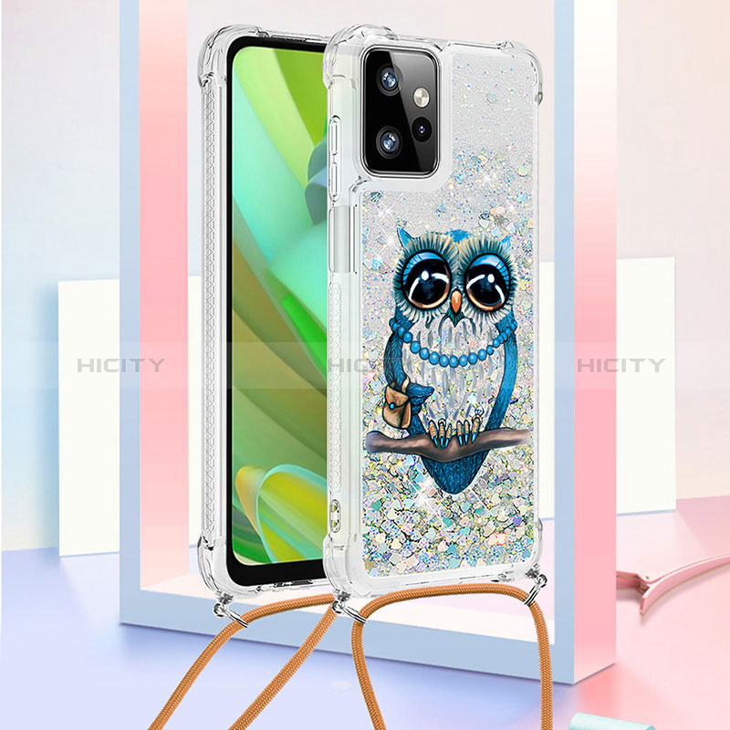 Coque Silicone Housse Etui Gel Bling-Bling avec Laniere Strap YB2 pour Motorola Moto G Power 5G (2023) Plus