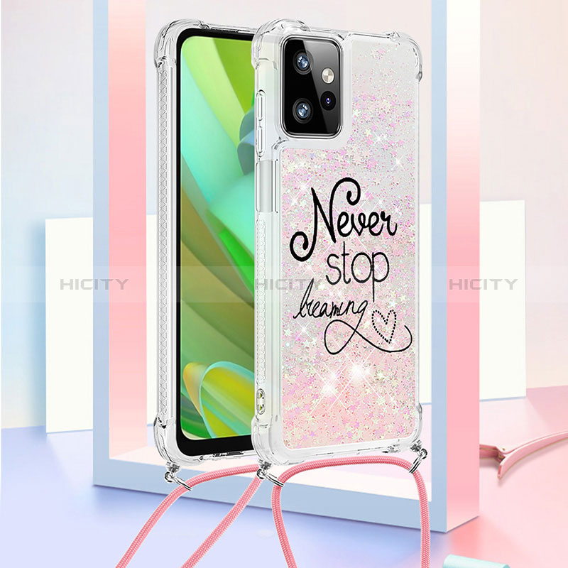 Coque Silicone Housse Etui Gel Bling-Bling avec Laniere Strap YB2 pour Motorola Moto G Power 5G (2023) Plus