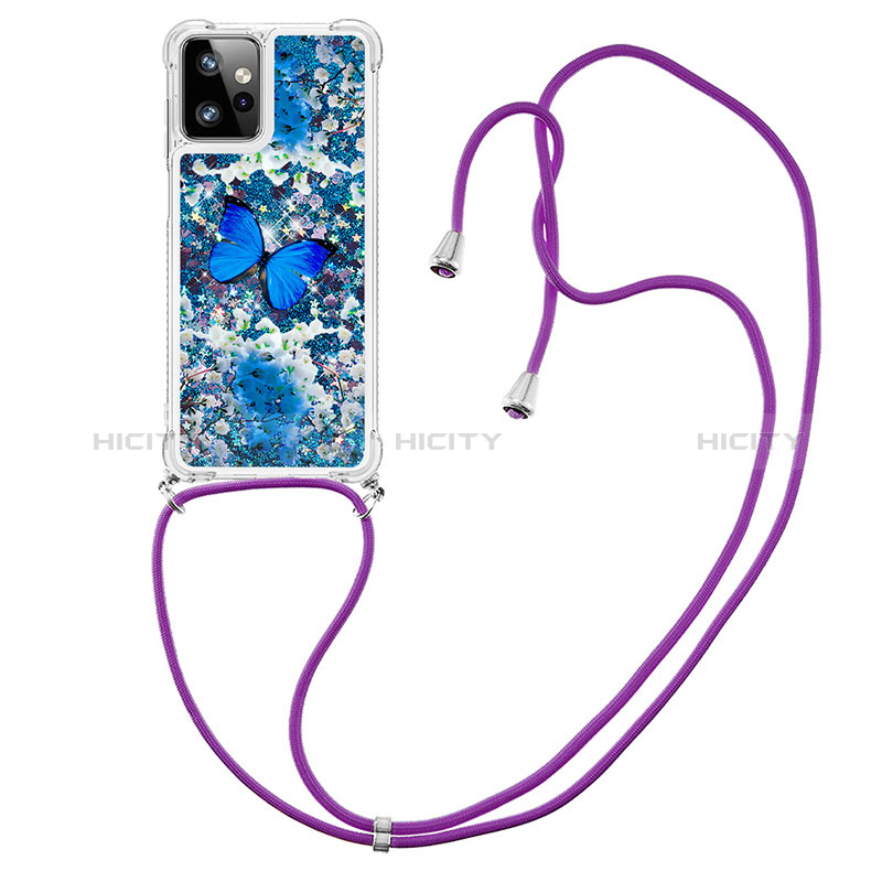 Coque Silicone Housse Etui Gel Bling-Bling avec Laniere Strap YB2 pour Motorola Moto G Power 5G (2023) Plus