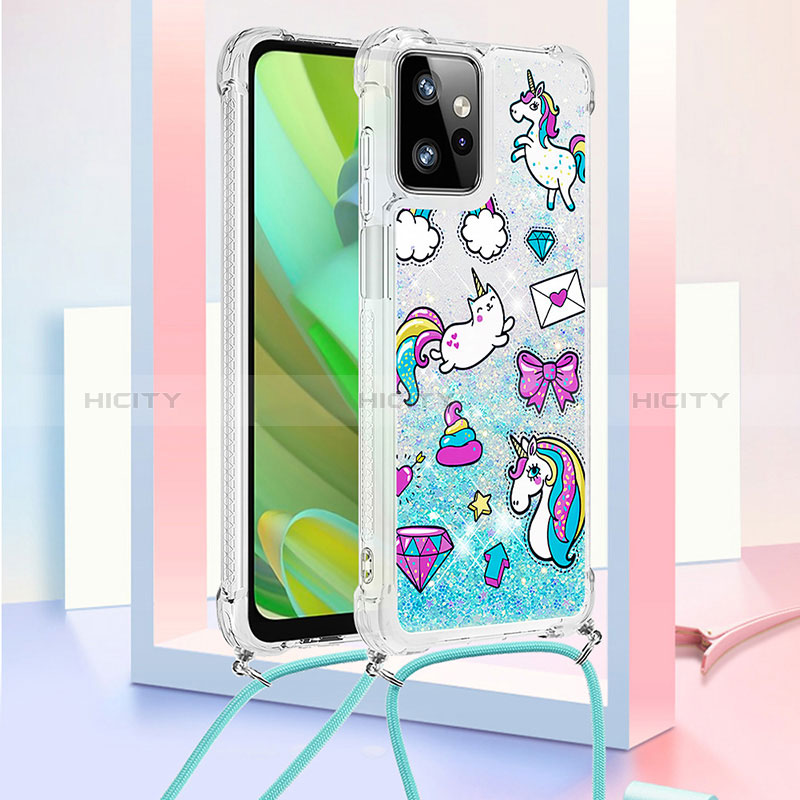 Coque Silicone Housse Etui Gel Bling-Bling avec Laniere Strap YB2 pour Motorola Moto G Power 5G (2023) Plus