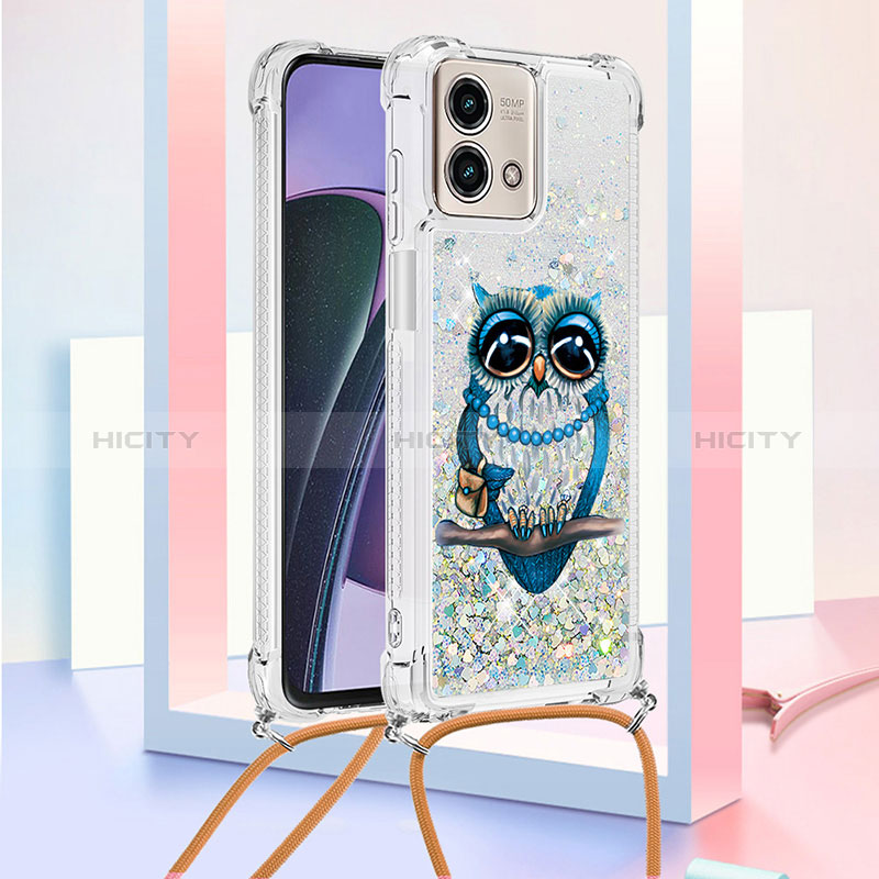 Coque Silicone Housse Etui Gel Bling-Bling avec Laniere Strap YB2 pour Motorola Moto G Stylus (2023) 4G Plus