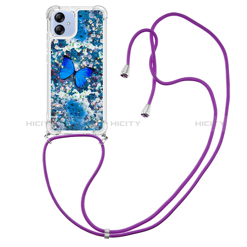 Coque Silicone Housse Etui Gel Bling-Bling avec Laniere Strap YB2 pour Samsung Galaxy A04 4G Plus