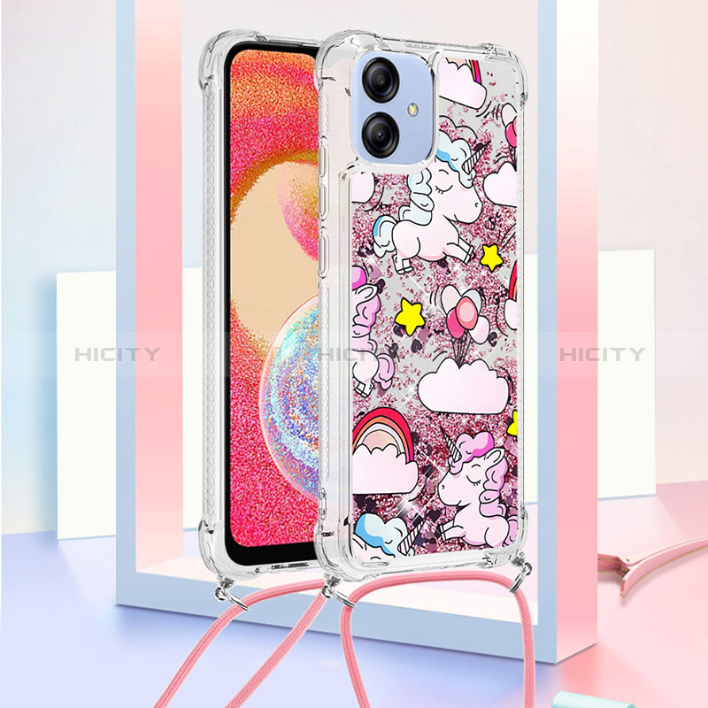 Coque Silicone Housse Etui Gel Bling-Bling avec Laniere Strap YB2 pour Samsung Galaxy A04E Plus