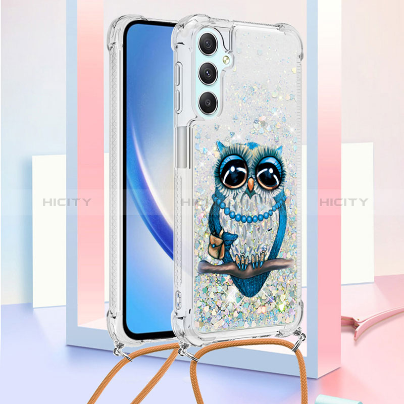 Coque Silicone Housse Etui Gel Bling-Bling avec Laniere Strap YB2 pour Samsung Galaxy A24 4G Mixte Plus