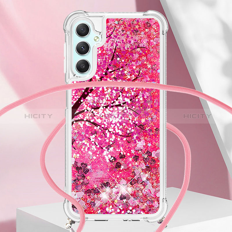 Coque Silicone Housse Etui Gel Bling-Bling avec Laniere Strap YB2 pour Samsung Galaxy A24 4G Plus