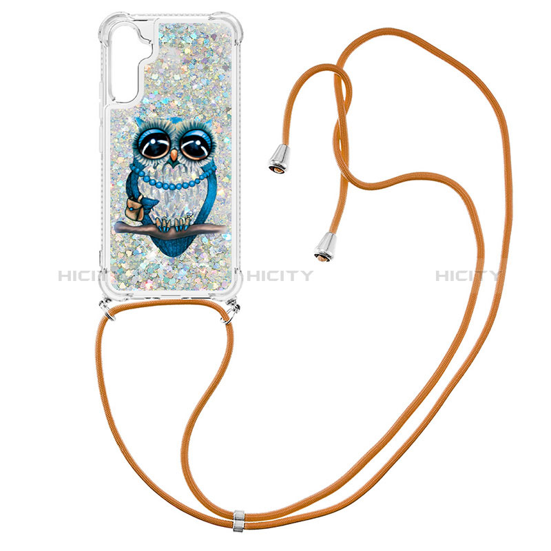 Coque Silicone Housse Etui Gel Bling-Bling avec Laniere Strap YB2 pour Samsung Galaxy A34 5G Mixte Plus