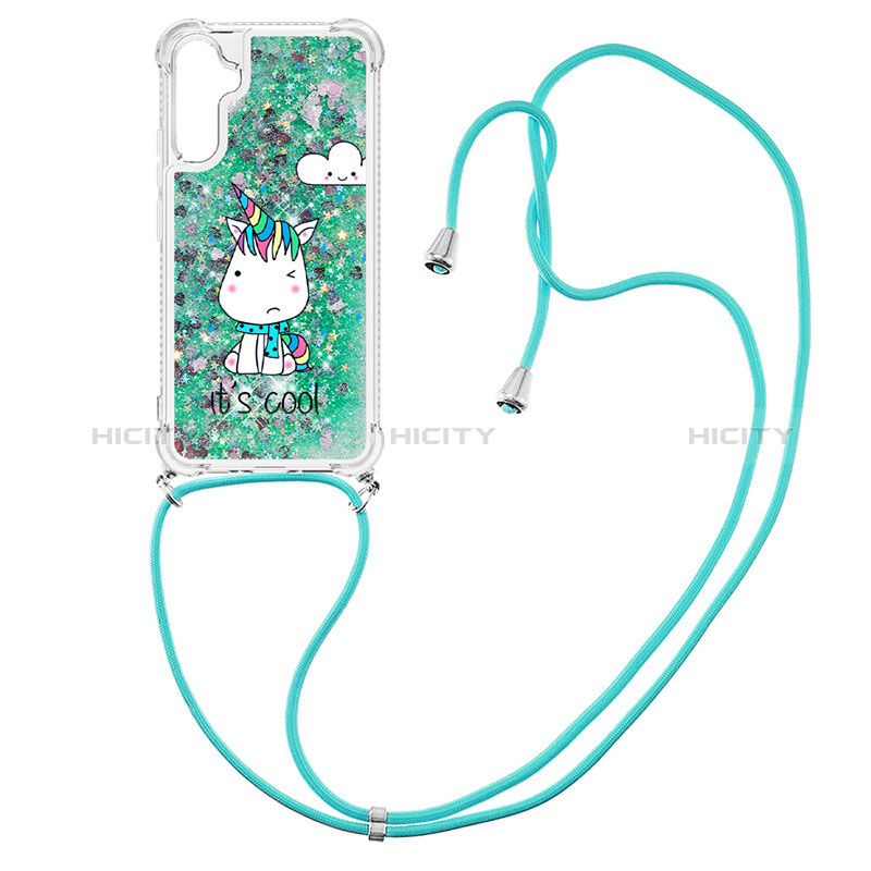 Coque Silicone Housse Etui Gel Bling-Bling avec Laniere Strap YB2 pour Samsung Galaxy A34 5G Plus