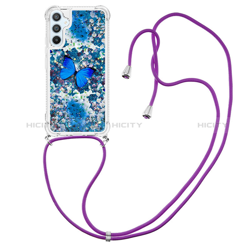 Coque Silicone Housse Etui Gel Bling-Bling avec Laniere Strap YB2 pour Samsung Galaxy Quantum4 5G Plus