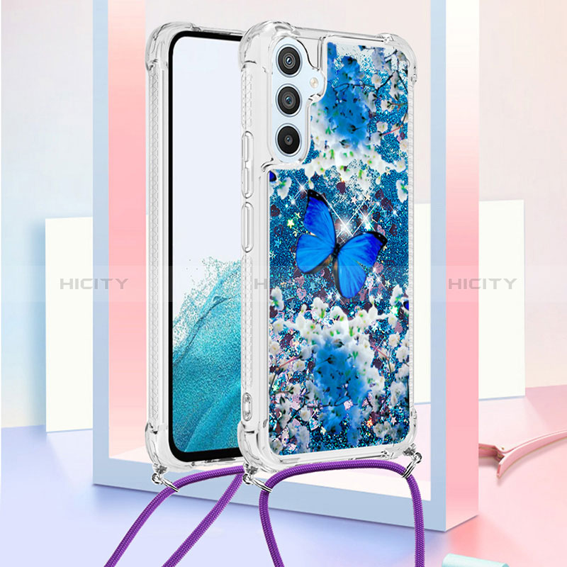 Coque Silicone Housse Etui Gel Bling-Bling avec Laniere Strap YB2 pour Samsung Galaxy Quantum4 5G Plus