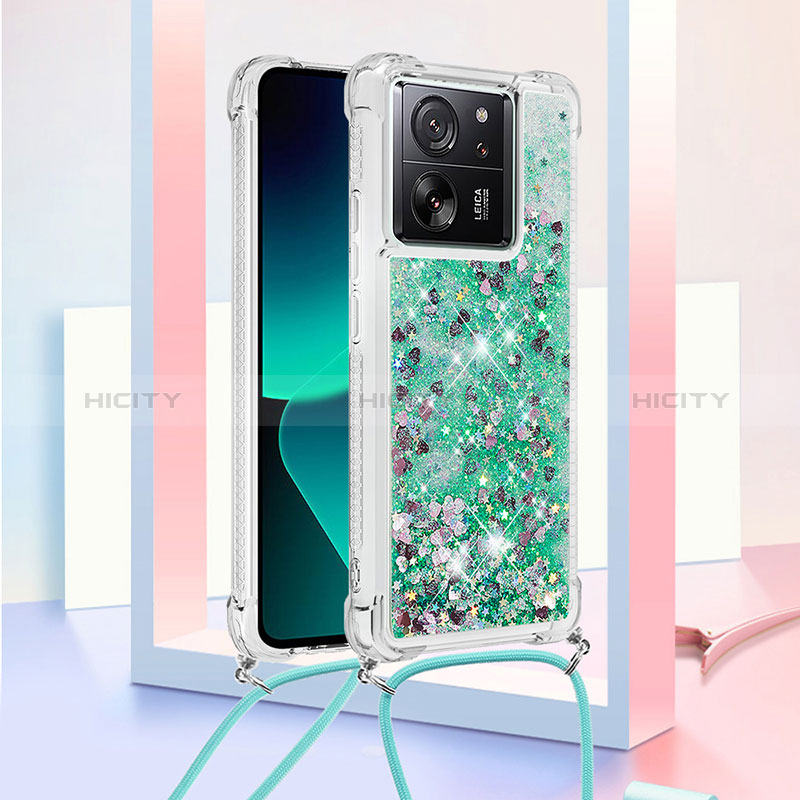 Coque Silicone Housse Etui Gel Bling-Bling avec Laniere Strap YB2 pour Xiaomi Mi 13T 5G Plus