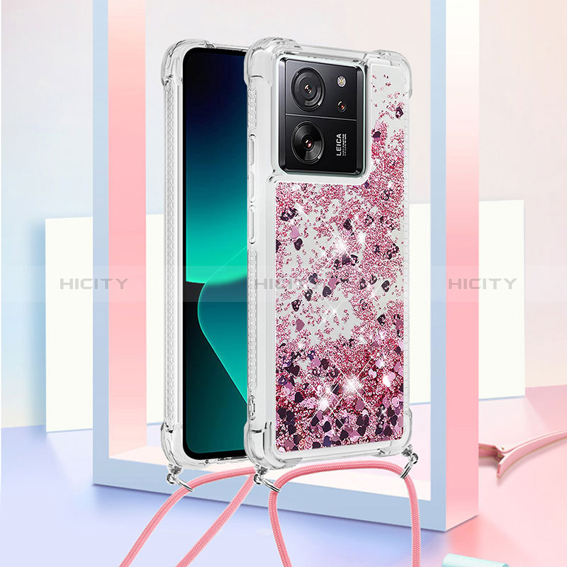 Coque Silicone Housse Etui Gel Bling-Bling avec Laniere Strap YB2 pour Xiaomi Mi 13T Pro 5G Mixte Plus