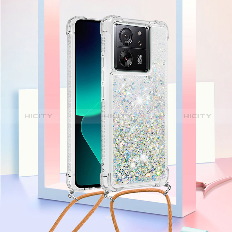 Coque Silicone Housse Etui Gel Bling-Bling avec Laniere Strap YB2 pour Xiaomi Mi 13T Pro 5G Plus