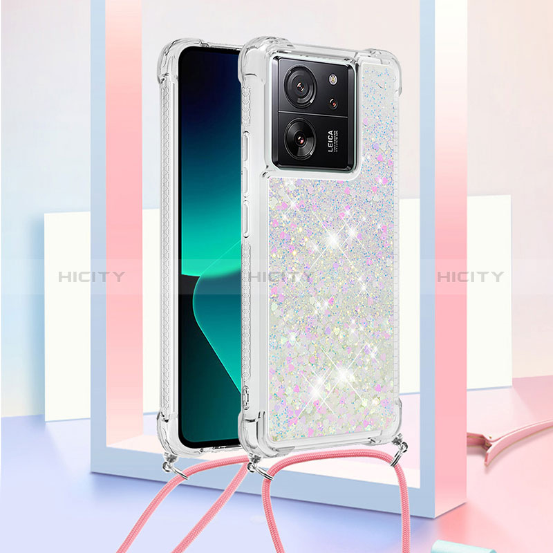 Coque Silicone Housse Etui Gel Bling-Bling avec Laniere Strap YB2 pour Xiaomi Redmi K60 Ultra 5G Plus