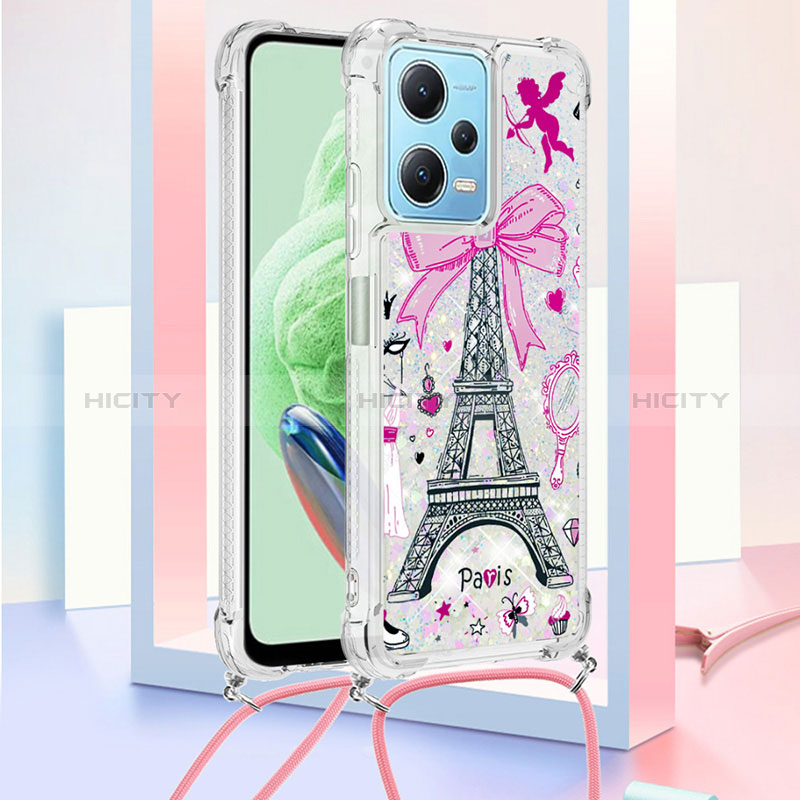 Coque Silicone Housse Etui Gel Bling-Bling avec Laniere Strap YB2 pour Xiaomi Redmi Note 12 5G Plus