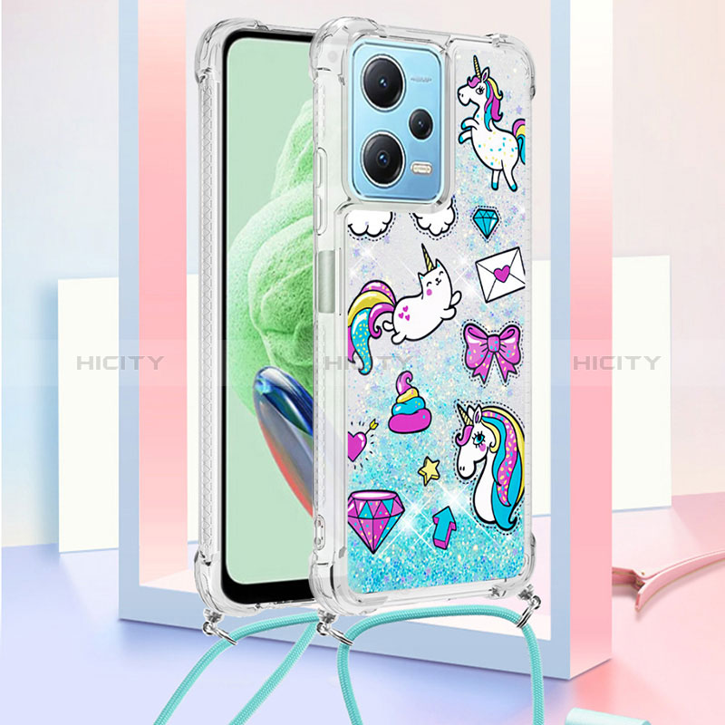 Coque Silicone Housse Etui Gel Bling-Bling avec Laniere Strap YB2 pour Xiaomi Redmi Note 12 5G Plus