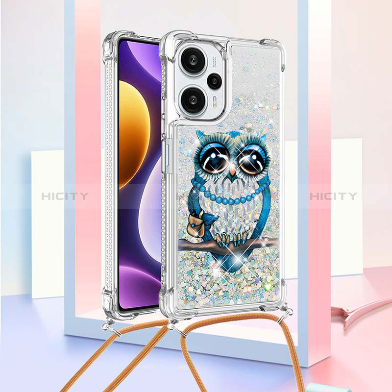 Coque Silicone Housse Etui Gel Bling-Bling avec Laniere Strap YB2 pour Xiaomi Redmi Note 12 Turbo 5G Mixte Plus