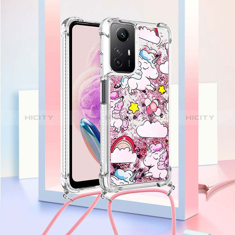 Coque Silicone Housse Etui Gel Bling-Bling avec Laniere Strap YB2 pour Xiaomi Redmi Note 12S Plus