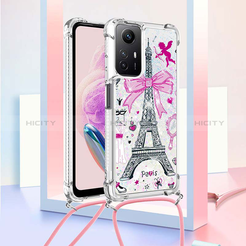 Coque Silicone Housse Etui Gel Bling-Bling avec Laniere Strap YB2 pour Xiaomi Redmi Note 12S Plus