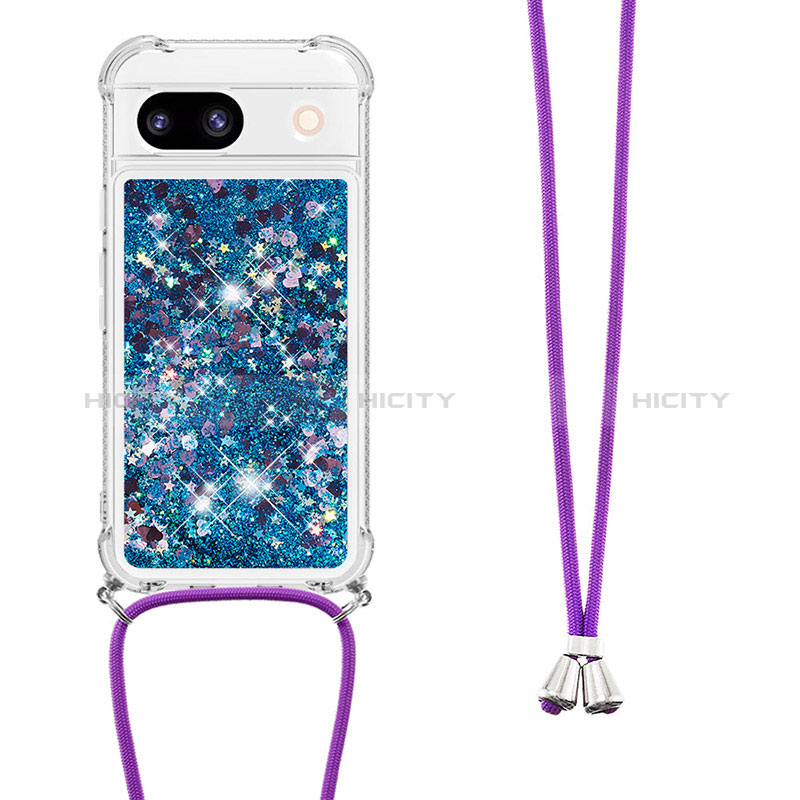 Coque Silicone Housse Etui Gel Bling-Bling avec Laniere Strap YB3 pour Google Pixel 8a 5G Plus