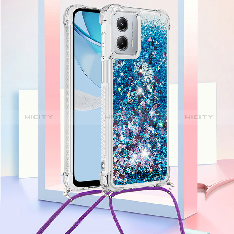 Coque Silicone Housse Etui Gel Bling-Bling avec Laniere Strap YB3 pour Motorola Moto G 5G (2023) Plus